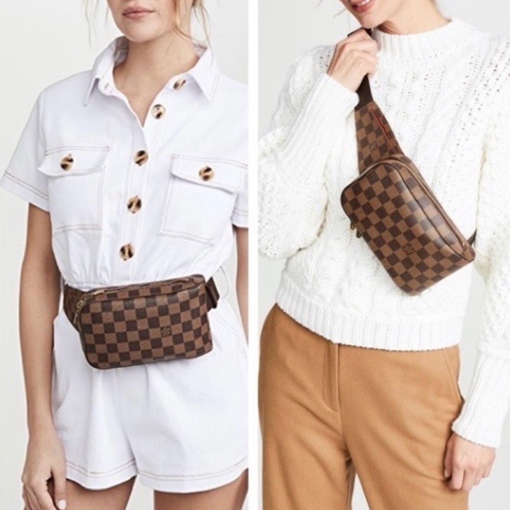 Authentic Louis Vuitton geronimos damier ebene mini bum bag travel crossbody